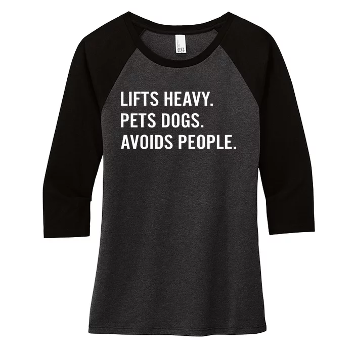 Ironpanda Fitness Lifts Heavy Pets Dogs Avoids People Women's Tri-Blend 3/4-Sleeve Raglan Shirt