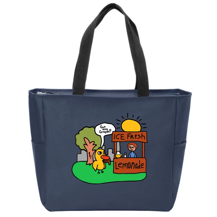 Ice Fresh Lemonade Got Any Grapes Duck Funny Gift Zip Tote Bag