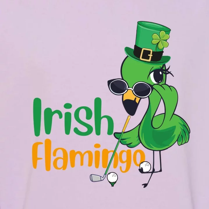 Irish Flamingo Leprechaun Hat Golf Lovers St Patrick's Day Gift Garment-Dyed Sweatshirt