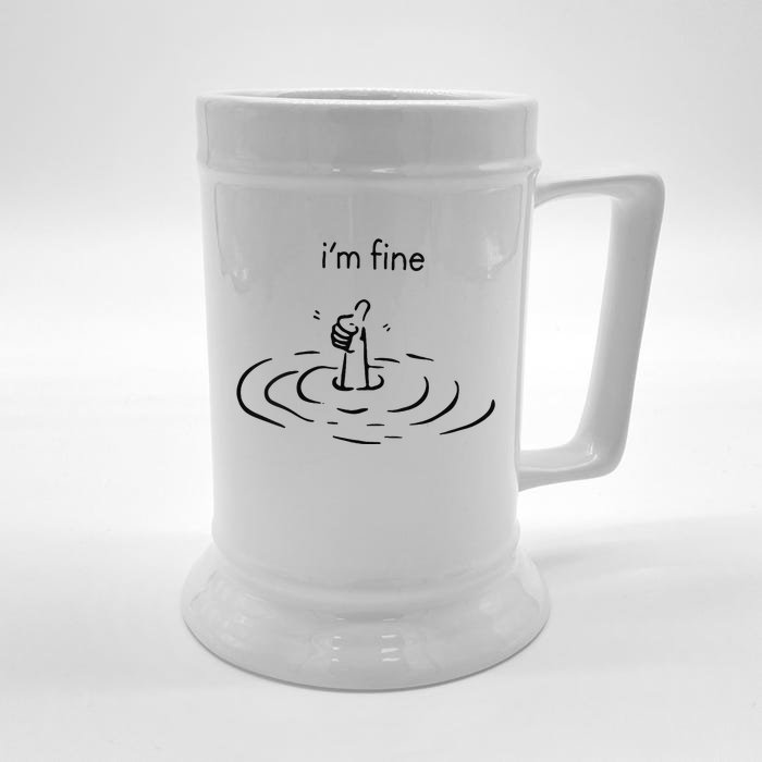 IM Fine Like Hand Thumbs Up On Water Surface IM Fine Front & Back Beer Stein