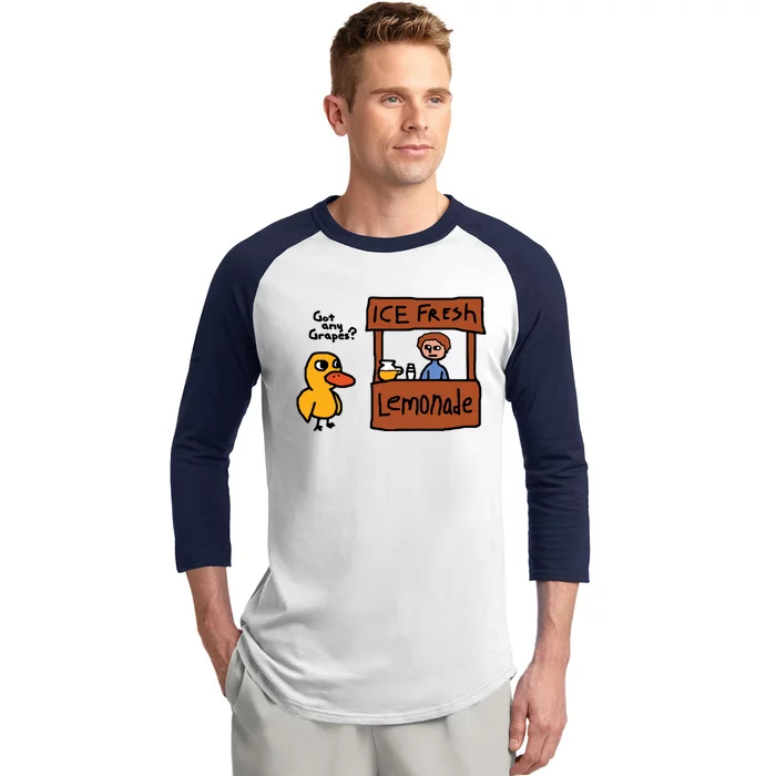 Ice Fresh Lemonade Got Any Grapes Duck Funny Baseball Sleeve Shirt