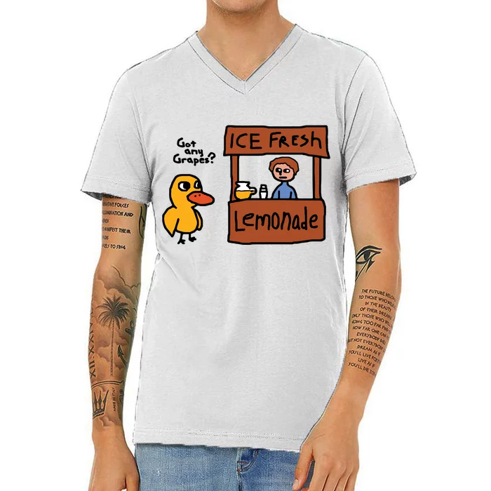 Ice Fresh Lemonade Got Any Grapes Duck Funny V-Neck T-Shirt