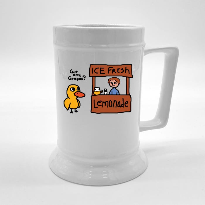 Ice Fresh Lemonade Got Any Grapes Duck Funny Front & Back Beer Stein