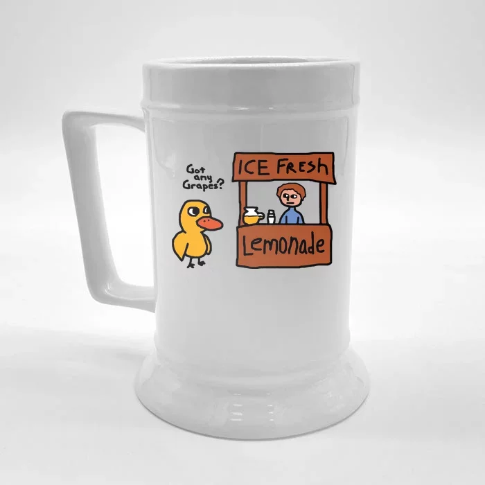 Ice Fresh Lemonade Got Any Grapes Duck Funny Front & Back Beer Stein