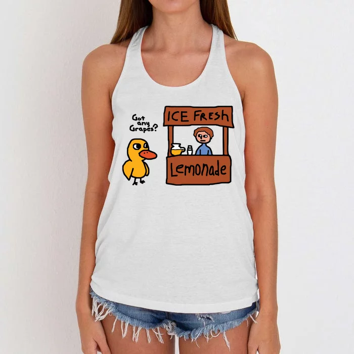 Ice Fresh Lemonade Got Any Grapes Duck Funny Women's Knotted Racerback Tank