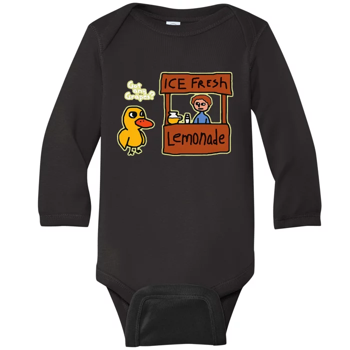 Ice Fresh Lemonade Duck Funny Got Any Grapes Baby Long Sleeve Bodysuit