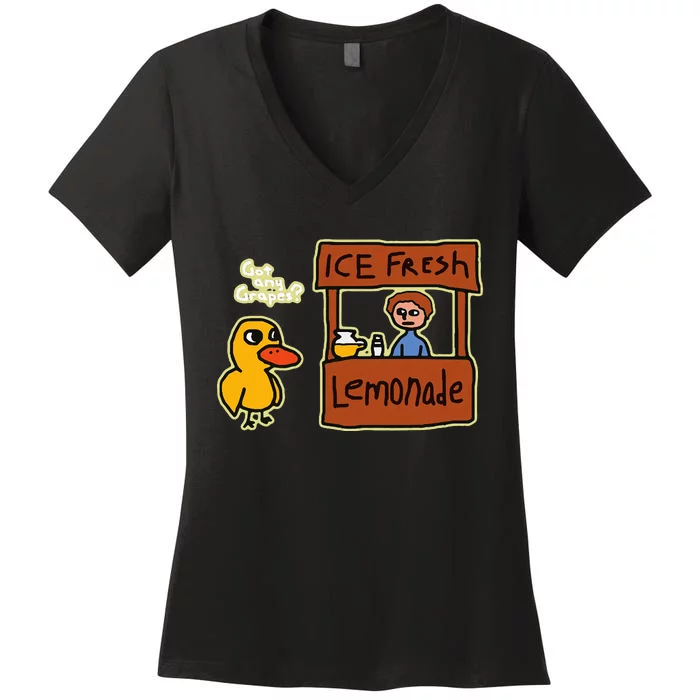 Ice Fresh Lemonade Duck Funny Got Any Grapes Women's V-Neck T-Shirt