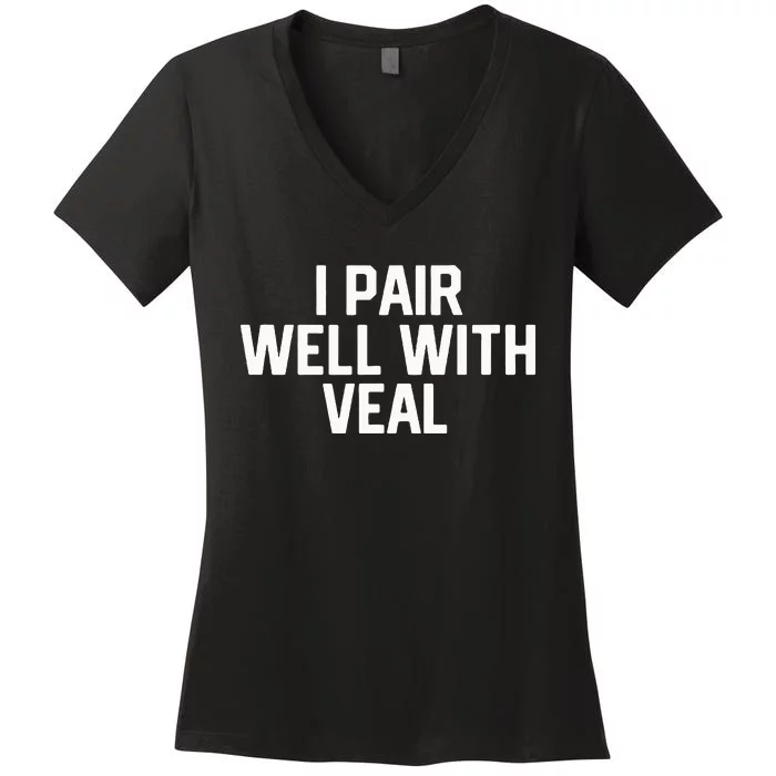 Italian Food Lovers Veal Women's V-Neck T-Shirt