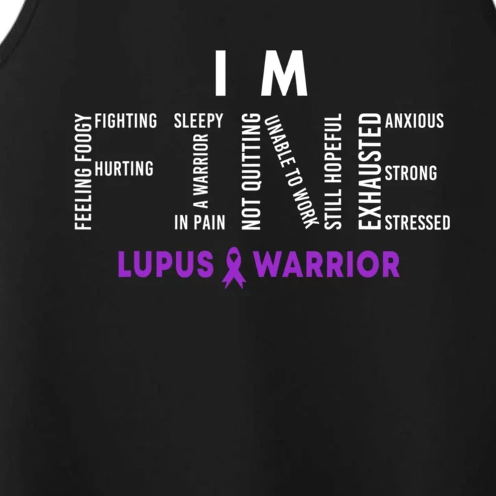 Im Fine Lupus Warrior Lupus Awareness Month Purple Ribbon Performance Tank