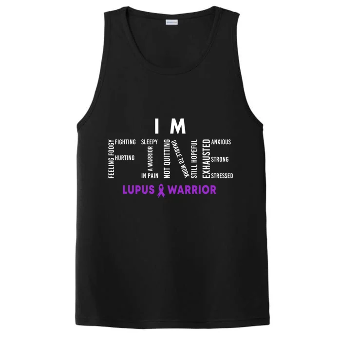 Im Fine Lupus Warrior Lupus Awareness Month Purple Ribbon Performance Tank