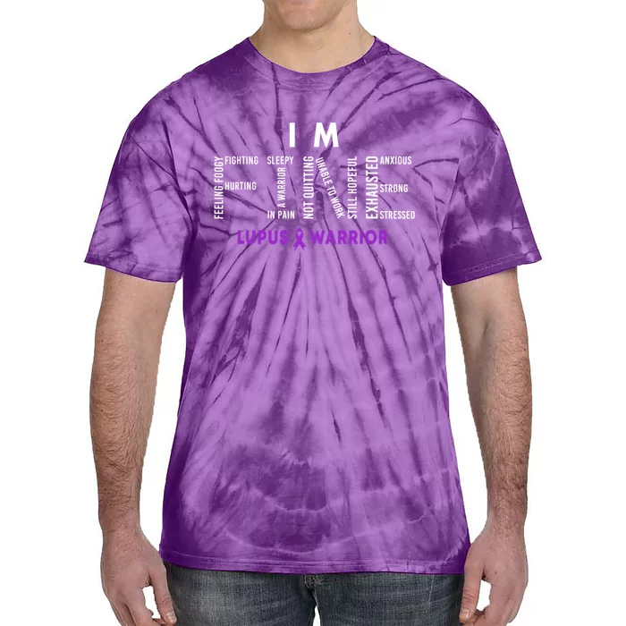 Im Fine Lupus Warrior Lupus Awareness Month Purple Ribbon Tie-Dye T-Shirt