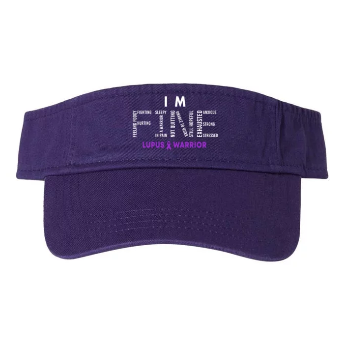 Im Fine Lupus Warrior Lupus Awareness Month Purple Ribbon Valucap Bio-Washed Visor