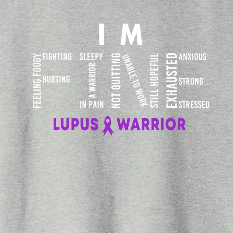 Im Fine Lupus Warrior Lupus Awareness Month Purple Ribbon Women's Crop Top Tee