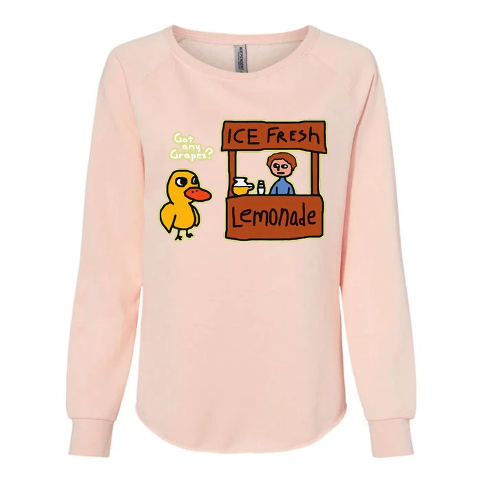 Ice Fresh Lemonade Duck Funny Got Any Grapes Love Gift Womens California Wash Sweatshirt