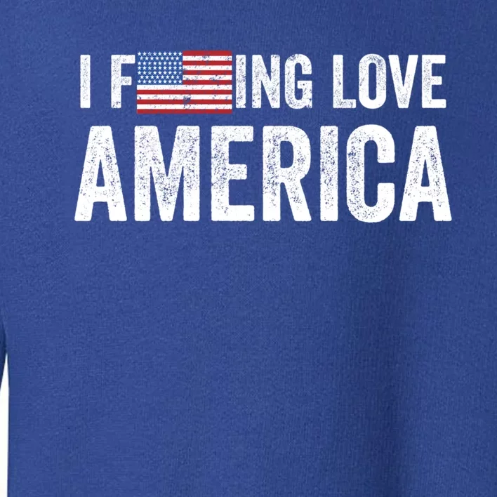 I F'ing Love America Usa Flag Veterans Day Patriotic Gift Meaningful Gift Toddler Sweatshirt