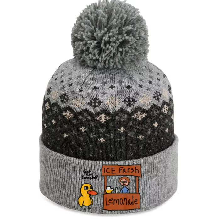 Ice Fresh Lemonade Got Any Grapes Duck Funny Gift The Baniff Cuffed Pom Beanie