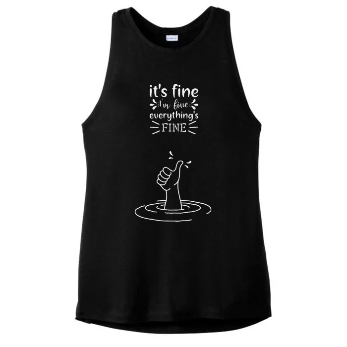 IM Fine Like Hand Thumbs Up On Water Surface IM Fine Ladies Tri-Blend Wicking Tank