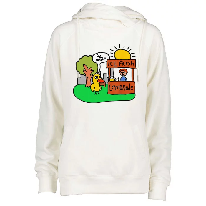 Ice Fresh Lemonade Got Any Grapes Duck Cute Funny Gift Womens Funnel Neck Pullover Hood