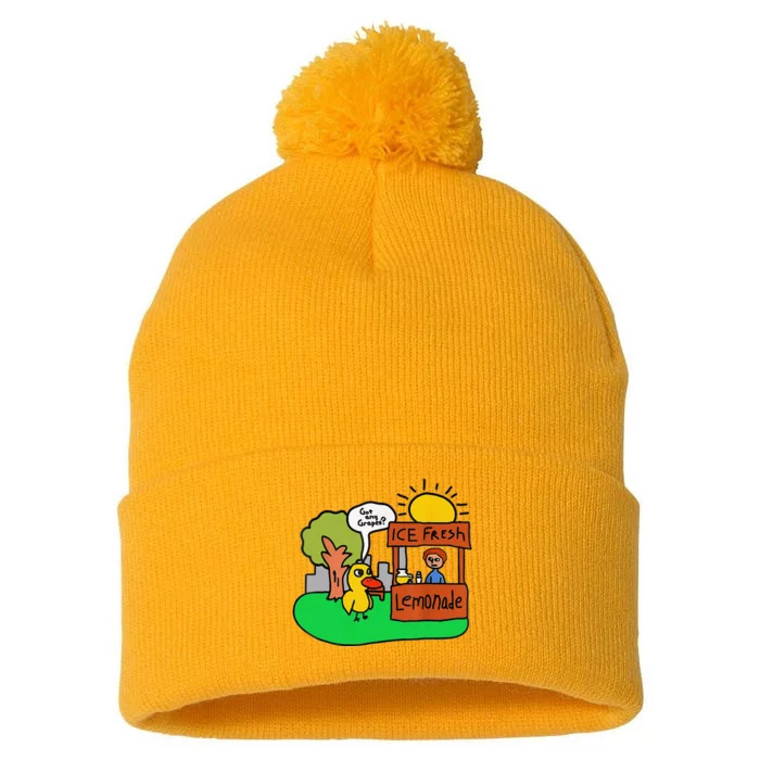 Ice Fresh Lemonade Got Any Grapes Duck Cute Funny Gift Pom Pom 12in Knit Beanie