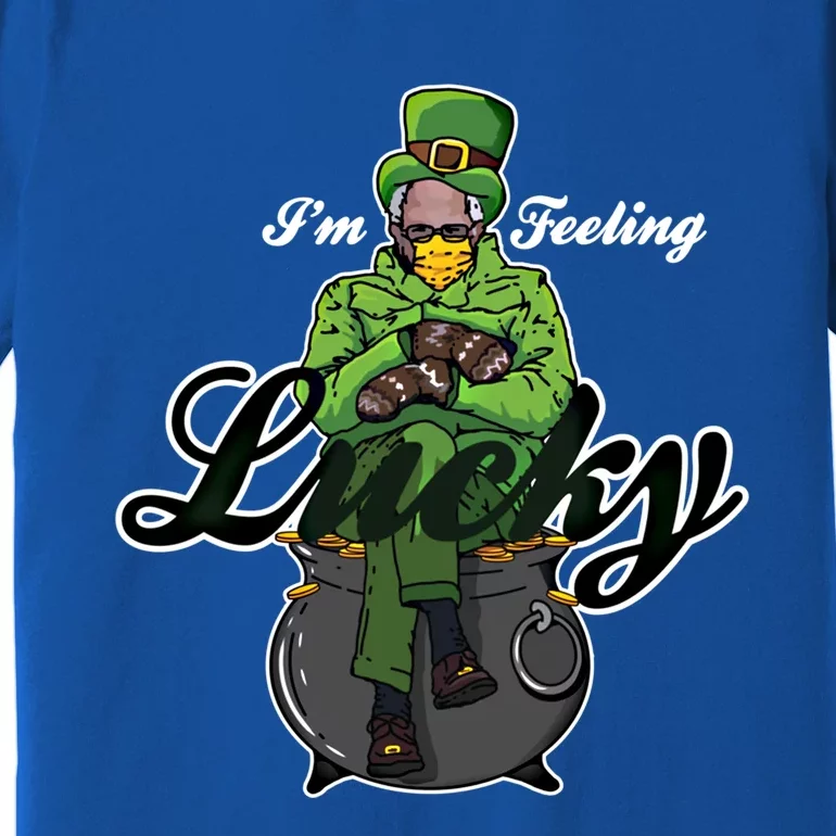 I'm Feeling Lucky Bernie Sanders Smitten Mittens Meme Cool Gift Premium T-Shirt