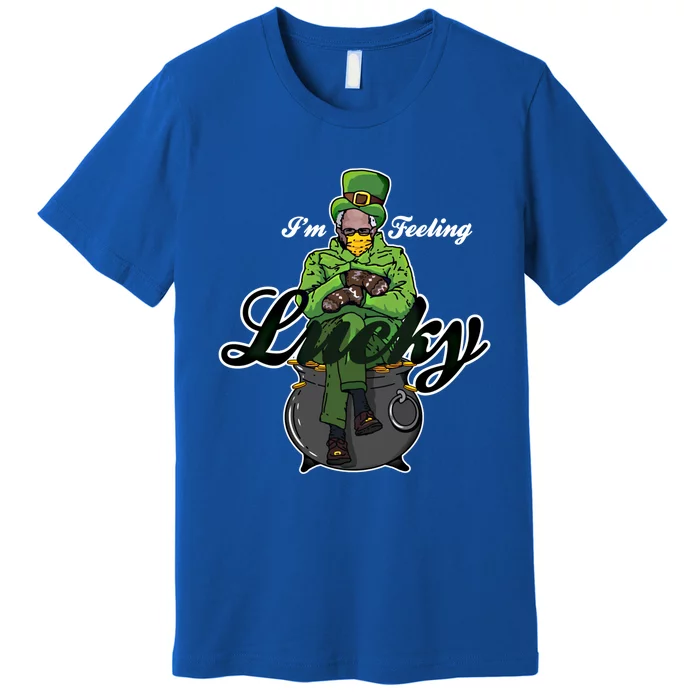 I'm Feeling Lucky Bernie Sanders Smitten Mittens Meme Cool Gift Premium T-Shirt