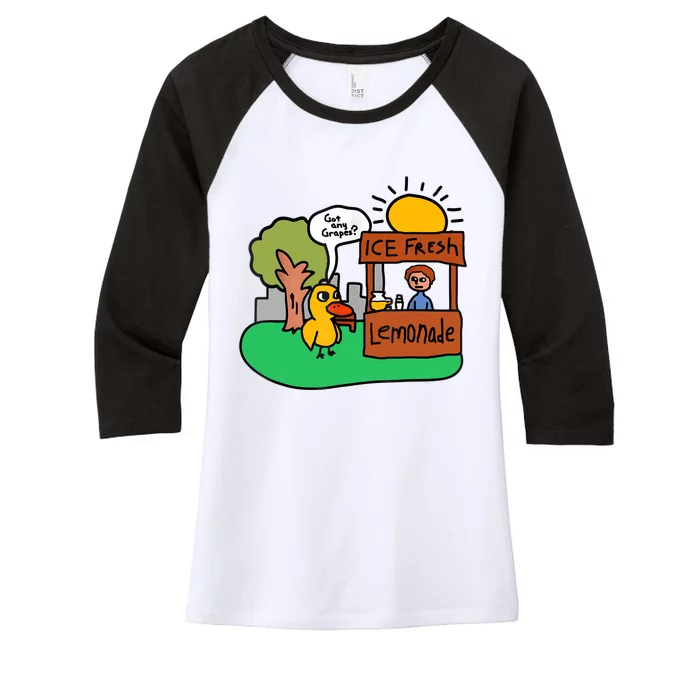 Ice Fresh Lemonade Got Any Grapes Duck Funny Gift Women's Tri-Blend 3/4-Sleeve Raglan Shirt