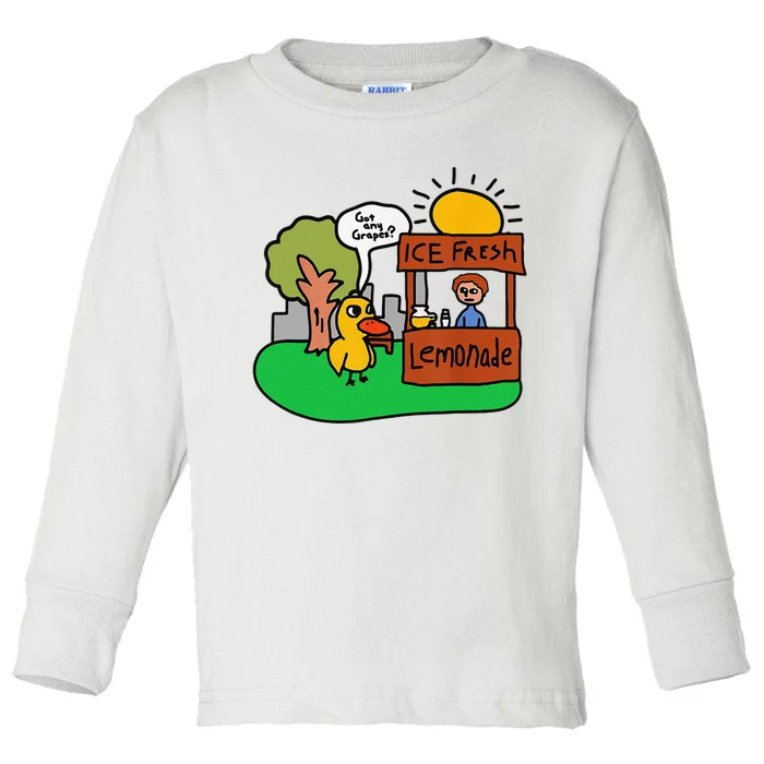 Ice Fresh Lemonade Got Any Grapes Duck Funny Gift Toddler Long Sleeve Shirt