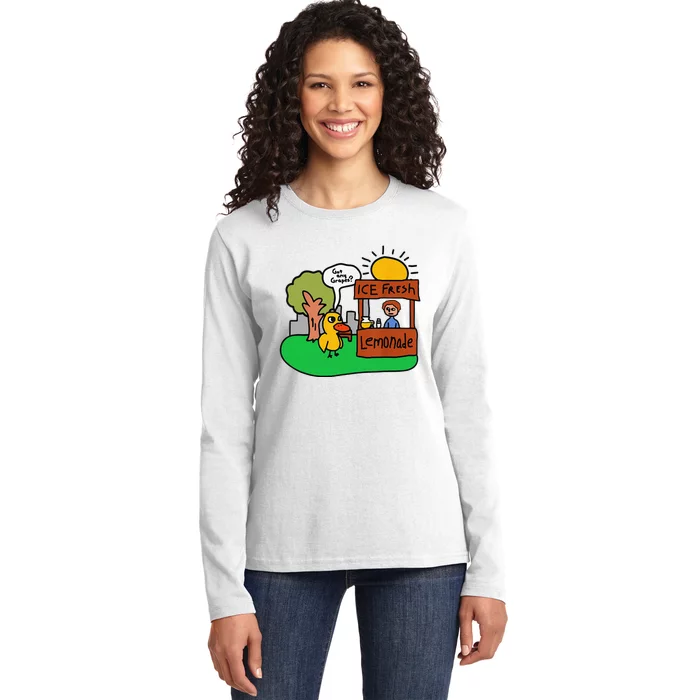 Ice Fresh Lemonade Got Any Grapes Duck Funny Gift Ladies Long Sleeve Shirt