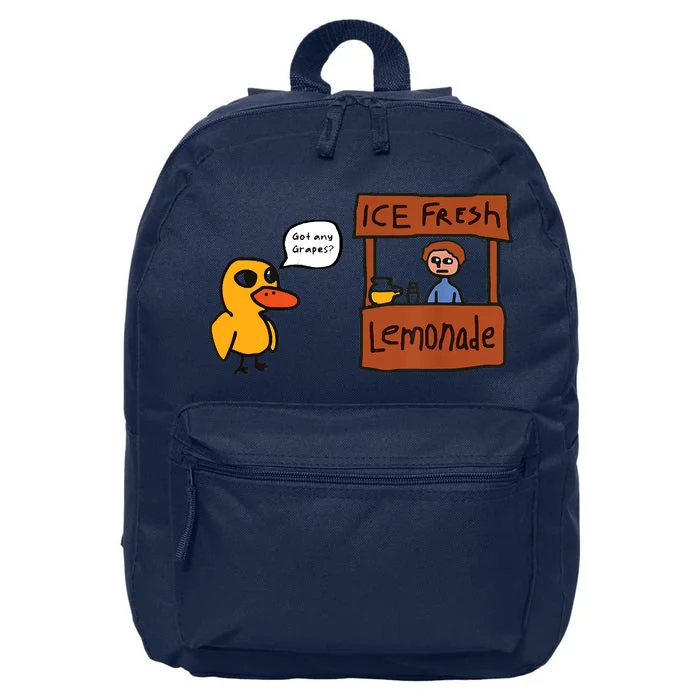 Ice Fresh Lemonade Got Any Grapes Duck Funny Ice Fresh 16 in Basic Backpack