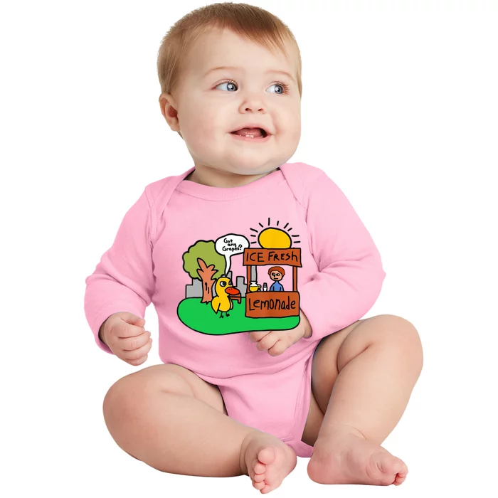 Ice Fresh Lemonade Got Any Grapes Duck Funny Gift Baby Long Sleeve Bodysuit