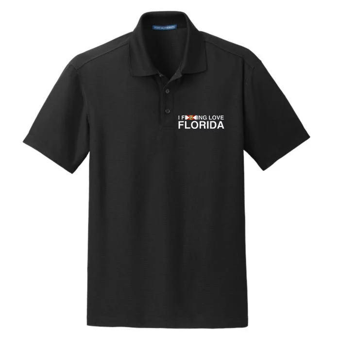 I Fucking Love Florida Floridian Fisher Sunshine Dry Zone Grid Performance Polo