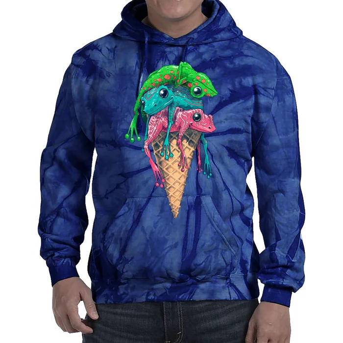 Icecream Frog Lover Food Funny Tie Dye Hoodie