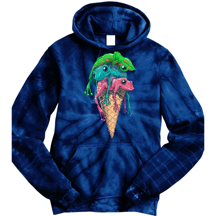 Icecream Frog Lover Food Funny Tie Dye Hoodie