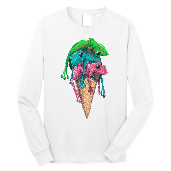 Icecream Frog Lover Food Funny Long Sleeve Shirt