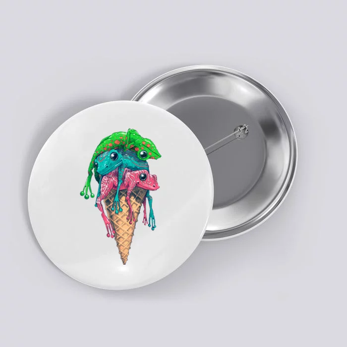 Icecream Frog Lover Food Funny Button