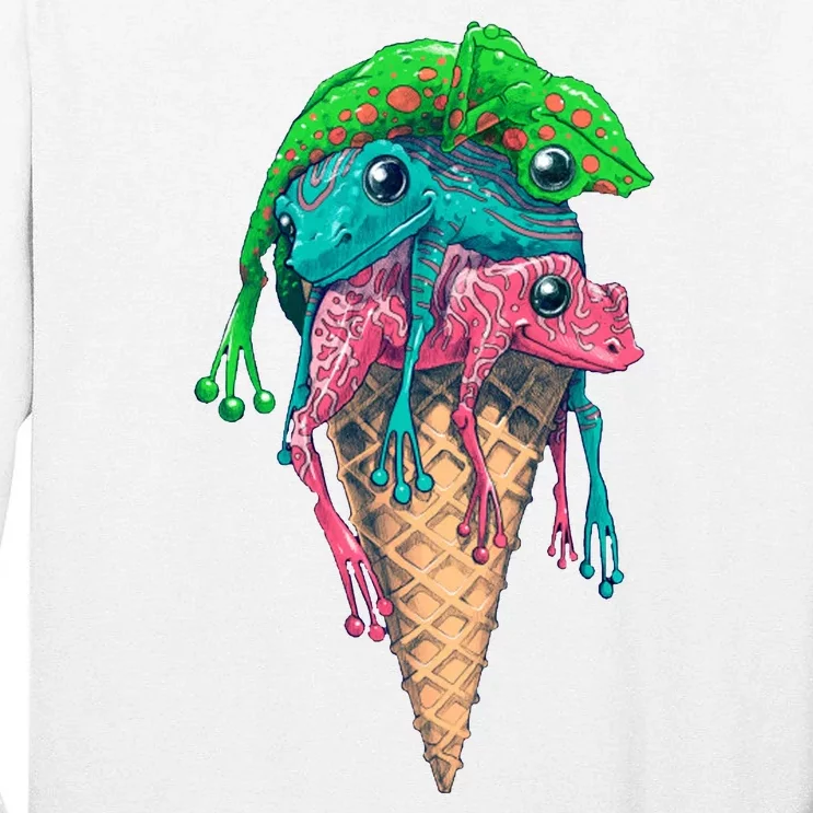 Icecream Frog Lover Food Funny Tall Long Sleeve T-Shirt