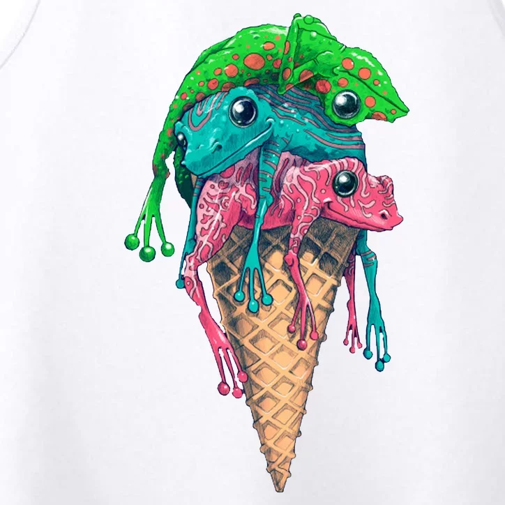 Icecream Frog Lover Food Funny Performance Tank