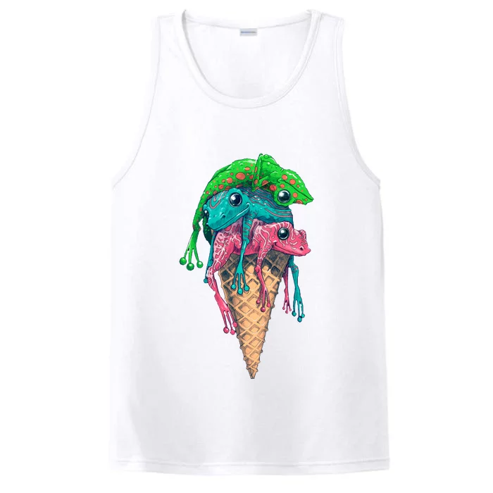 Icecream Frog Lover Food Funny Performance Tank