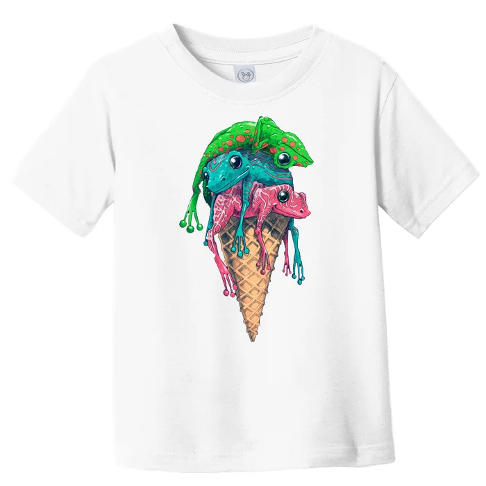 Icecream Frog Lover Food Funny Toddler T-Shirt