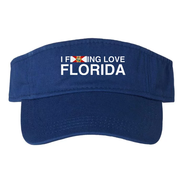 I Fucking Love Florida Floridian Fisher Sunshine State Home Valucap Bio-Washed Visor