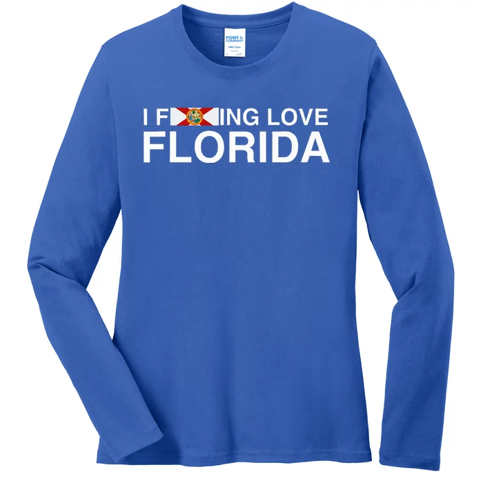 I Fucking Love Florida Floridian Fisher Sunshine State Home Ladies Long Sleeve Shirt