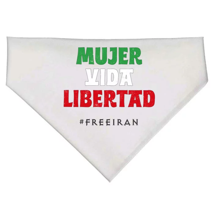 Iranian Flag Life Freedom Iran Protest Madrid Barcelon Gift USA-Made Doggie Bandana