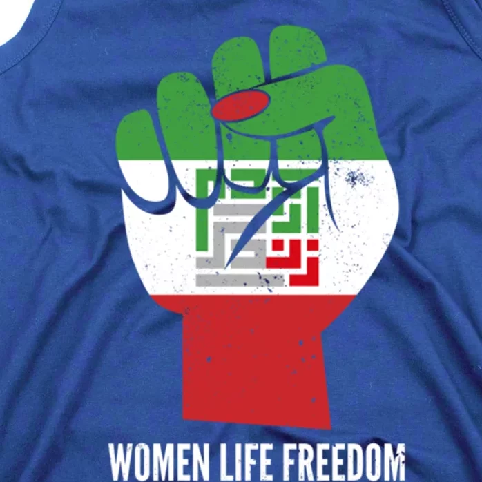 Iranian Flag Life Freedom Farsi Female Fist Protest Cool Gift Tank Top