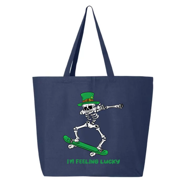 Im Feeling Lucky St Patricks Day Dabbing Skeleton Skateboard Great Gift 25L Jumbo Tote