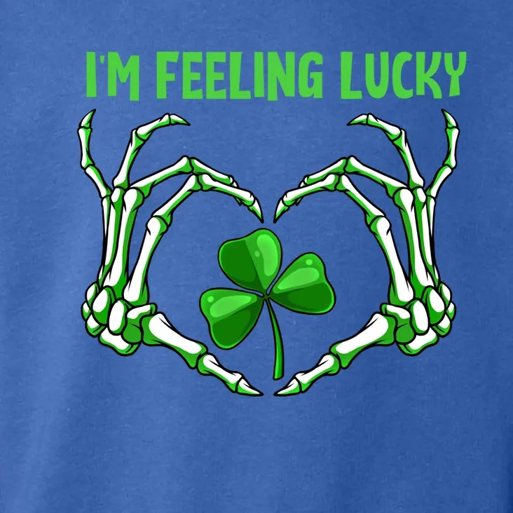 Im Feeling Lucky St Patricks Day Skeleton Hand Shamrock Cool Gift Toddler Hoodie