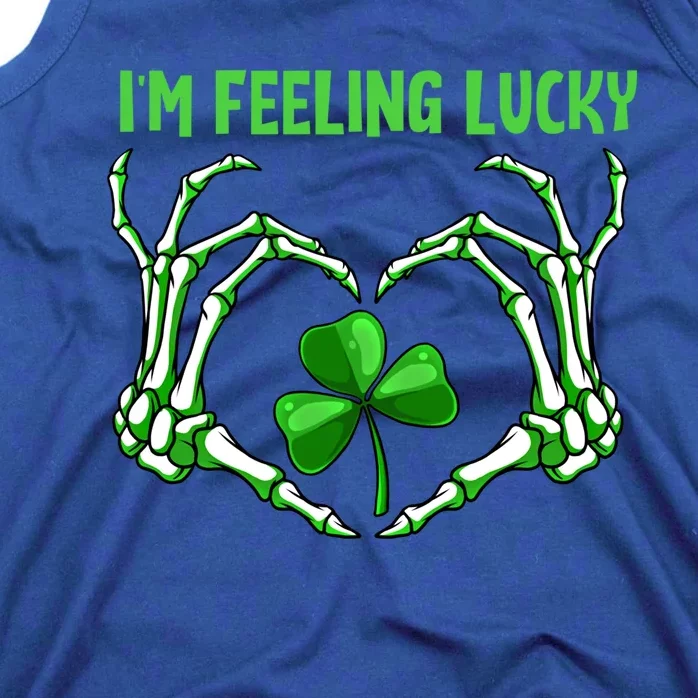 Im Feeling Lucky St Patricks Day Skeleton Hand Shamrock Cool Gift Tank Top