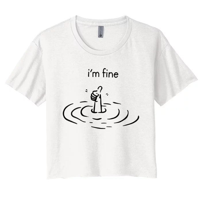 IM Fine Like Hand Thumbs Up On Water Surface IM Fine Women's Crop Top Tee