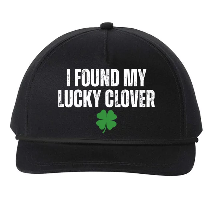 I Found My Lucky Clover St Patricks Day Snapback Five-Panel Rope Hat