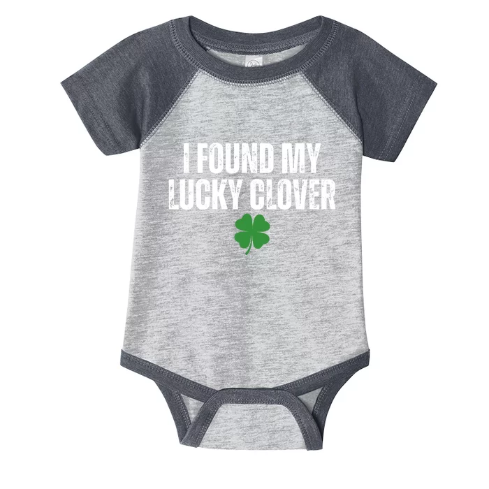 I Found My Lucky Clover St Patricks Day Infant Baby Jersey Bodysuit