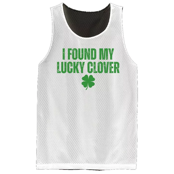 I Found My Lucky Clover St Patricks Day Mesh Reversible Basketball Jersey Tank